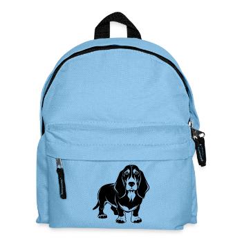 Basset Hound Dog - Kinder Rucksack - Hellblau - Vorne