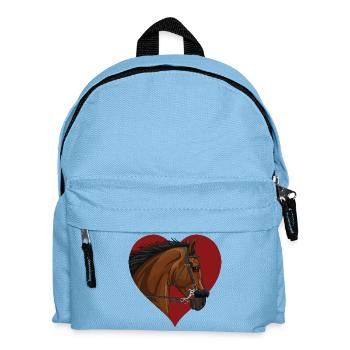 The head of a bay horse and a heart - Kids' Backpack - light blue - Front