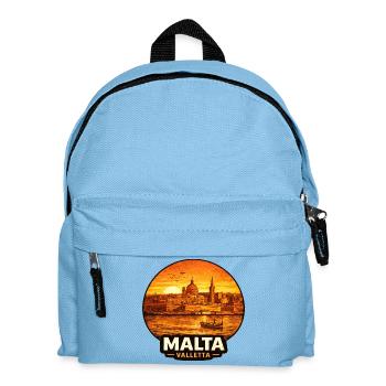 Malta Valletta Skyline Sonnenuntergang - Kinder Rucksack - Hellblau - Vorne