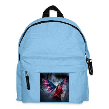 Geflügelte Fee im roten Kleid - Kinder Rucksack - Hellblau - Vorne