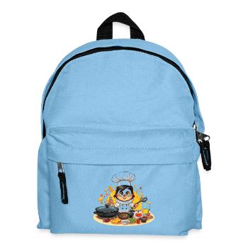 Küchen-Pinguin Meisterkoch - Kinder Rucksack - Hellblau - Vorne
