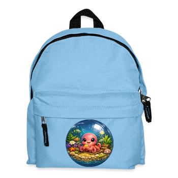 Bunter Oktopus in Blasen - Kinder Rucksack - Hellblau - Vorne