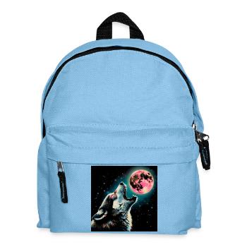 Wolf howls at the Full Moon - Kids' Backpack - light blue - Front