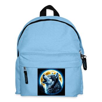 Wolf howls at the Full Moon - Kids' Backpack - light blue - Front