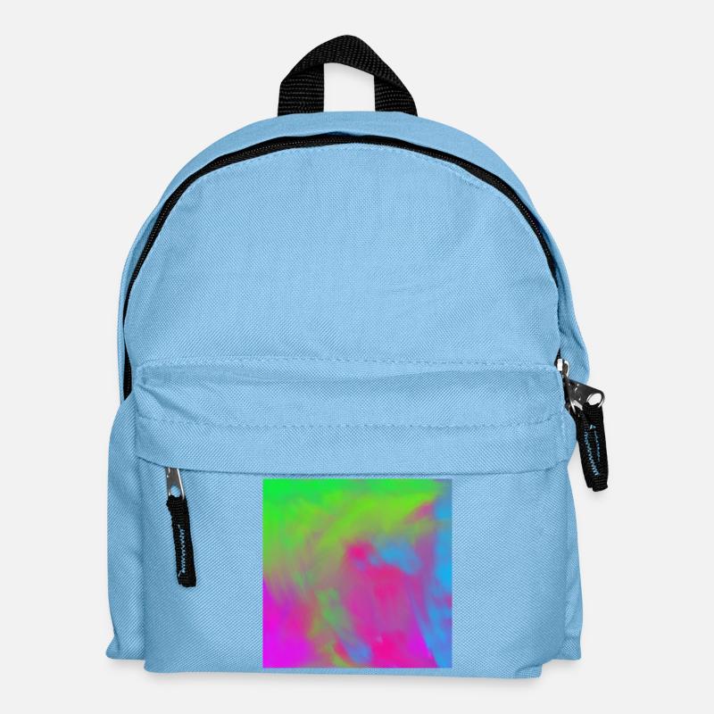 Vivid Neon Tie-Dye Gradient Burst - Kids' Backpack - light blue