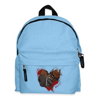 The mouth of a horse with a bit, and a heart - Kids' Backpack - light blue - Front