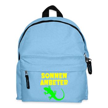Sonnenanbeter Eidechse - Sommer Sonne - Kinder Rucksack - Hellblau - Vorne