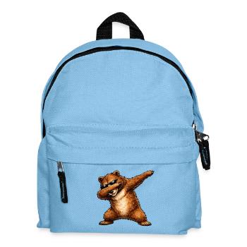 Dabbing Brown Bear - Kids' Backpack - light blue - Front