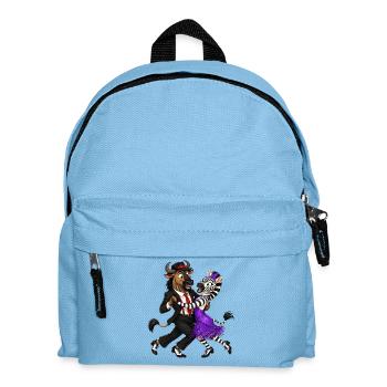 Gnu und Zebra im eleganten Swing Tanz - Kinder Rucksack - Hellblau - Vorne