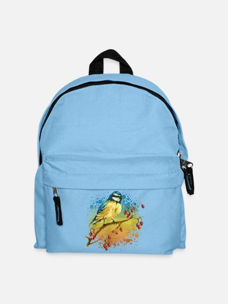 Bunter Vogel - Kinder Rucksack - Hellblau