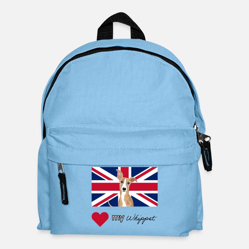 LUVMYWHIPPET (Schwarz) - Kinder Rucksack - Hellblau