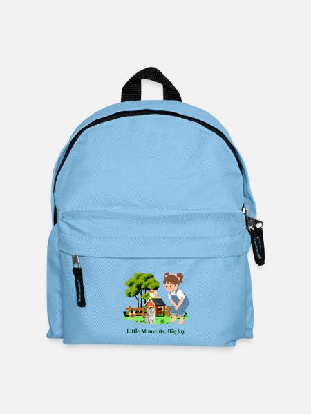 Ein kleiner Moment, viel Freude. - Kinder Rucksack - Hellblau