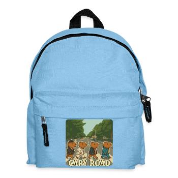 Capy Road - für alle Capybara Fans - Kinder Rucksack - Hellblau - Vorne