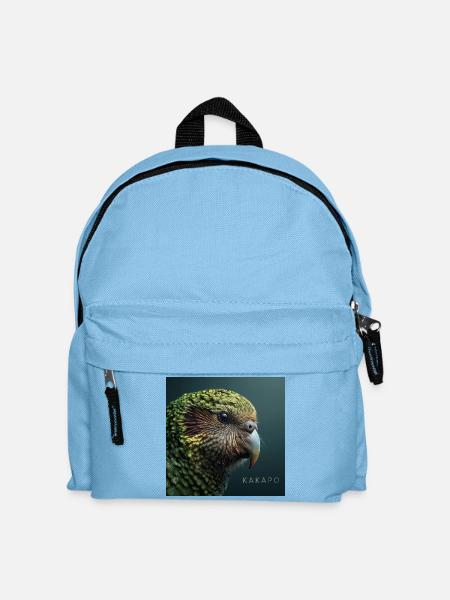 Kakapo – Seltener Grünpapagei - Kinder Rucksack - Hellblau