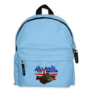 Heilbutt Angeln Island - Kinder Rucksack - Hellblau - Vorne