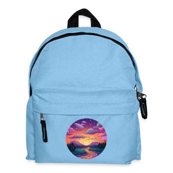Coucher de soleil sur la rive de la rivière - Sac à dos Enfant - bleu clair - Devant