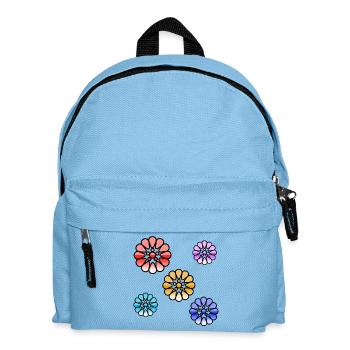 Blumen - Kinder Rucksack - Hellblau - Vorne