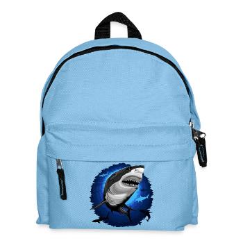 Hai-Angriffs-Kiefer im tiefblauen Ozean - Kinder Rucksack - Hellblau - Vorne