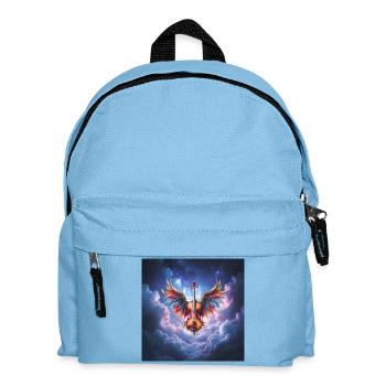 Geflügelte Geige in Regenbogenwolken - Kinder Rucksack - Hellblau - Vorne