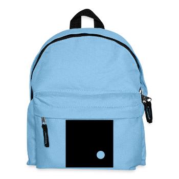 Weißer Kreis auf schwarzem Quadrat - Kinder Rucksack - Hellblau - Vorne
