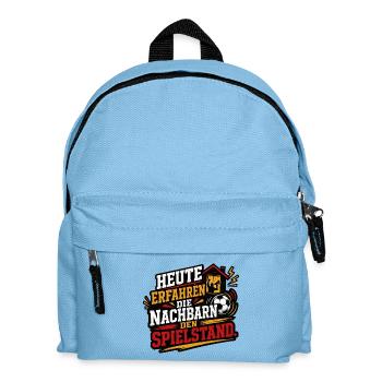 Heute erfahren die Nachbarn den Spielstand - Kinder Rucksack - Hellblau - Vorne