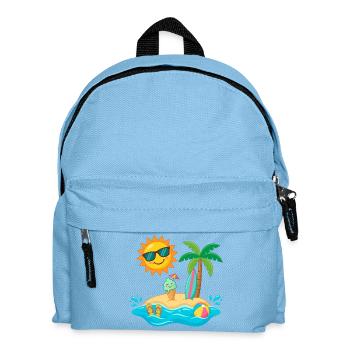 Sonne Insel Strand Urlaub Spaß genießen am Meer - Kinder Rucksack - Hellblau - Vorne