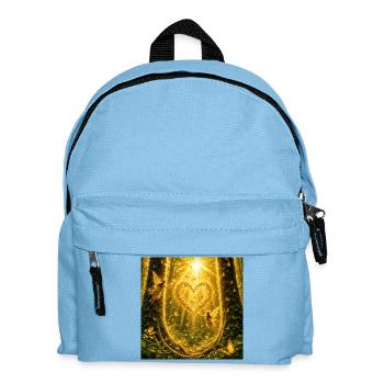 Golden Heart in Fairy Forest with Butterflies - Kids' Backpack - light blue - Front