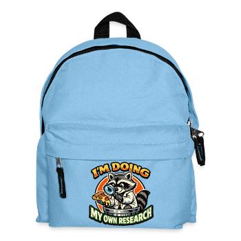 Eigene Forschung Waschbär Pizza - Kinder Rucksack - Hellblau - Vorne