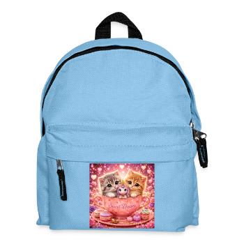 Katzen im Teebecher Sweet Dreams Geschenk - Kinder Rucksack - Hellblau - Vorne