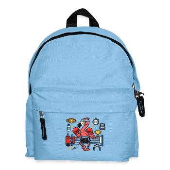 Flamingo boxing match in the ring - Kids' Backpack - light blue - Front