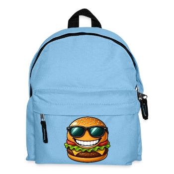 Cool cheeseburger with sunglasses summer - Kids' Backpack - light blue - Front