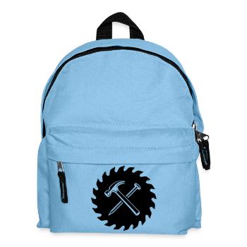 Logo du marteau de la lame de la scie charpentier - Sac à dos Enfant - bleu clair - Devant
