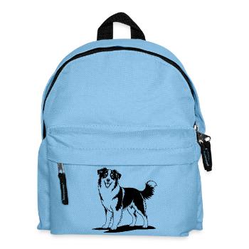 Australian Shepherd black - Kids' Backpack - light blue - Front