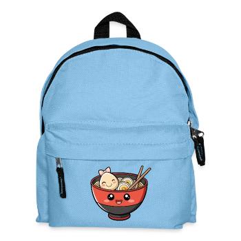 Kawaii Ramen Bowl Sticker - Kids' Backpack - light blue - Front