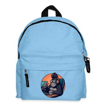 Gamer Gorilla IT Office Home Office Drôle - Sac à dos Enfant - bleu clair - Devant