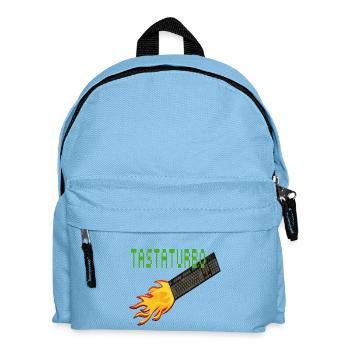 IT Arbeit Witz schnell Tippen Tastatur - Kinder Rucksack - Hellblau - Vorne