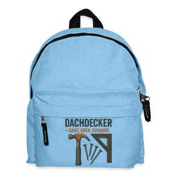 Dachdecker Ganz Oben Zuhause - Kinder Rucksack - Hellblau - Vorne