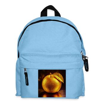 Goldorangefarbene Folie - Kinder Rucksack - Hellblau - Vorne
