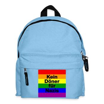 PAS DE KEBAB POUR LES NAZIS, PLUS JAMAIS PLUS MAINTENANT, PAS DE NZS - Sac à dos Enfant - bleu clair - Devant