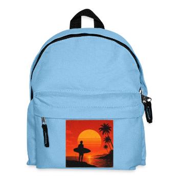 Sunset Surfer Silhouette - Kids' Backpack - light blue - Front