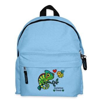 Chamäleon und Biene – geheimnisvolle Freunde - Kinder Rucksack - Hellblau - Vorne