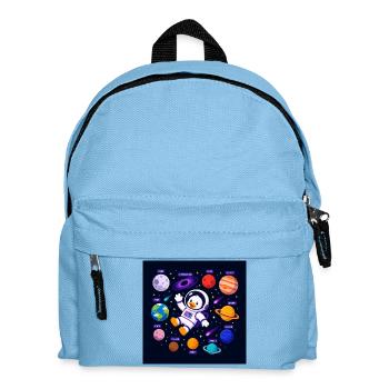 Astronaut Duck – Ente im Weltraum | Lustiges Space - Kinder Rucksack - Hellblau - Vorne
