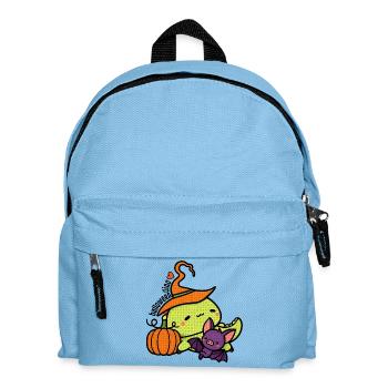 Halloween Dino with Pumpkin and Bat - Kids' Backpack - light blue - Front