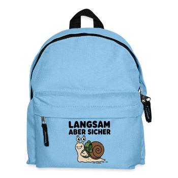 Langsam aber sicher – Niedliche Comic-Schnecke - Kinder Rucksack - Hellblau - Vorne