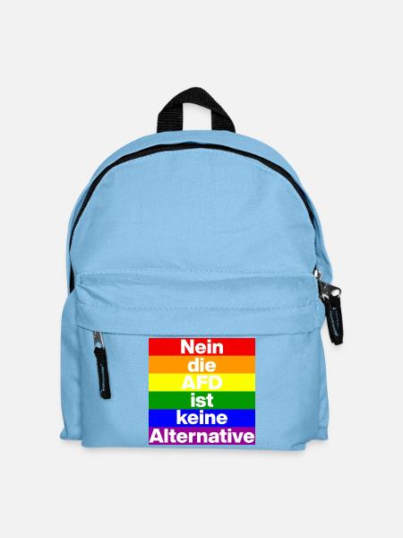 NEIN DIE AFD IST KEINE ALTERNATIVE, NO NZS, PRIDE - Kinder Rucksack - Hellblau