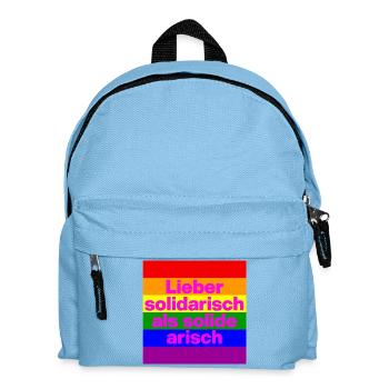 LIEBER SOLIDARISCH ALS SOLIDE ARISH, NO NZS - Kinder Rucksack - Hellblau - Vorne