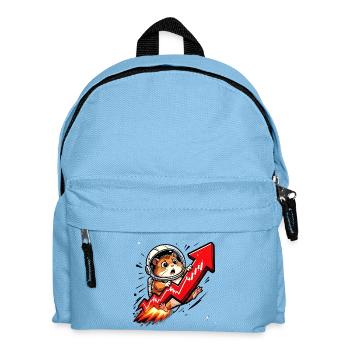 Krypto Hamster To The Moon - Trade T-Shirt  - Kinder Rucksack - Hellblau - Vorne
