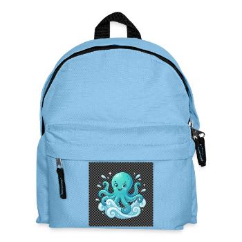 Cheerful Octopus with Waves - Kids' Backpack - light blue - Front