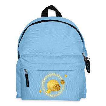 Gold glitter circle design solar storm - Kids' Backpack - light blue - Front