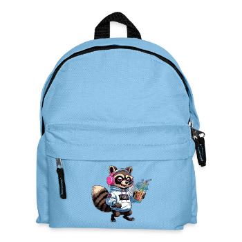 Raton laveur avec latte glacé - Sac à dos Enfant - bleu clair - Devant